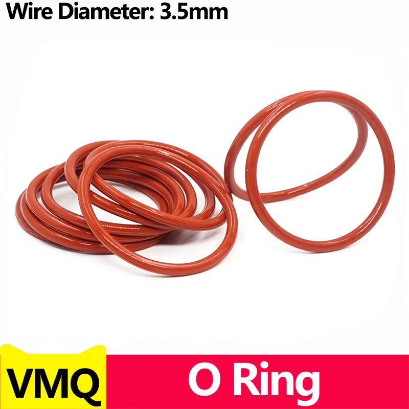 Red Color  Silicone Rubber O-Ring Vmq Sealing Rings Repair Skeleton Oil Gasket  Washer Od*Wd 3.5Mm