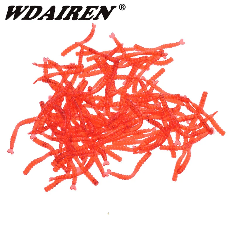 50/100/200Pcs Odore Di Pesce Lombrico Rosso Silicone Richiamo Morbido 20Mm Vermi Realistici Esche Esche Artificiali Bass Carp Attrezzatura Da Pesca