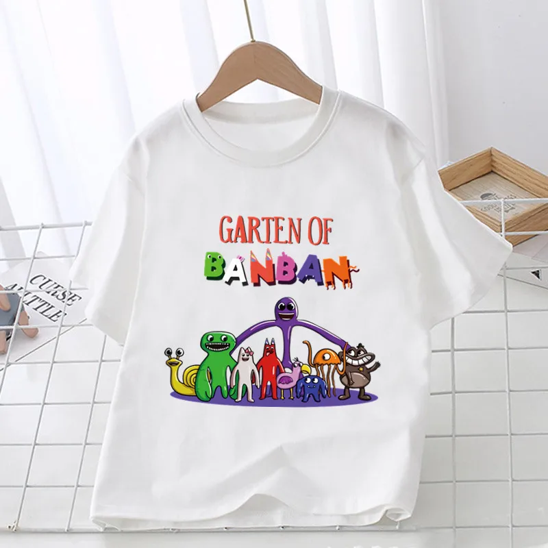 New Hot Game Garten Of Banban Print Funny Kids T Shirt Girls Summer Tops Baby Boys Clothes Cartoon Children T-Shirt Manica Corta
