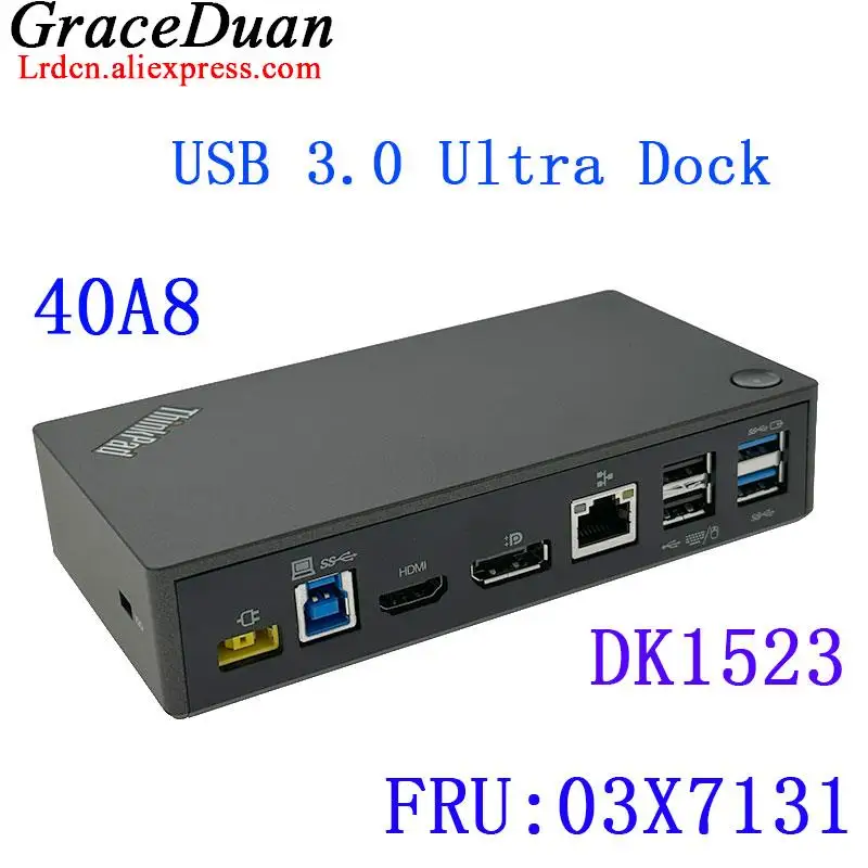Usb 3.0 Ultra Dock 40 A8 Dk1523 Docking Station 4K Dp Hdmi Rj45 Per Laptop Lenovo Thinkpad 03 X7131 03 X7130 03 X6898