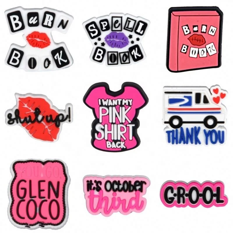 Mean Girls Croc Shoes Accessories Burn Book Crool Charm I Will Be There For You Shoe Charms Decorazione Per Sandali Regali Per Feste