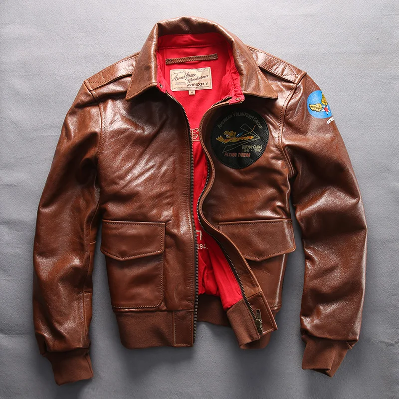 2017 A2 Air Force Avirex Fly Jacket Giacca In Vera Pelle Da Uomo Bomber In Vera Pelle Di Mucca Cappotto Da Uomo In Pelle Da Moto