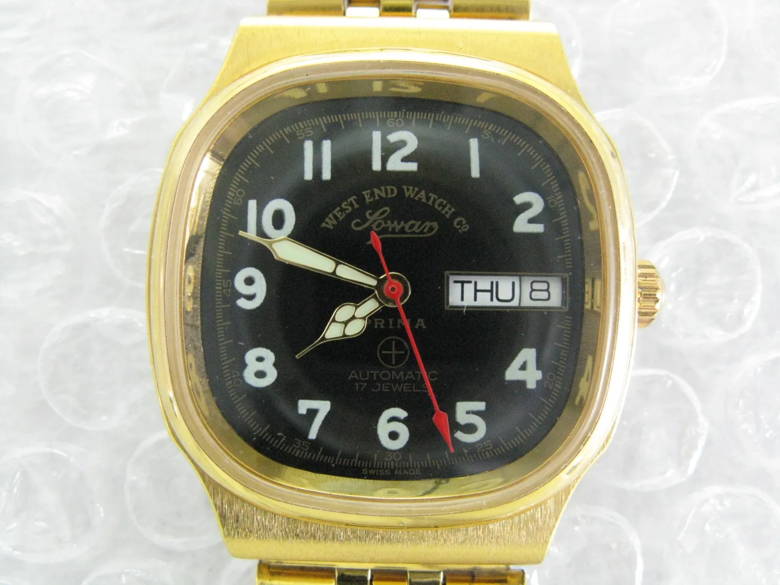 Numeri Arabi West End Watch Warrior 2000 Fan Double Calendar Orologi Militari Svizzeri Placcati In Oro