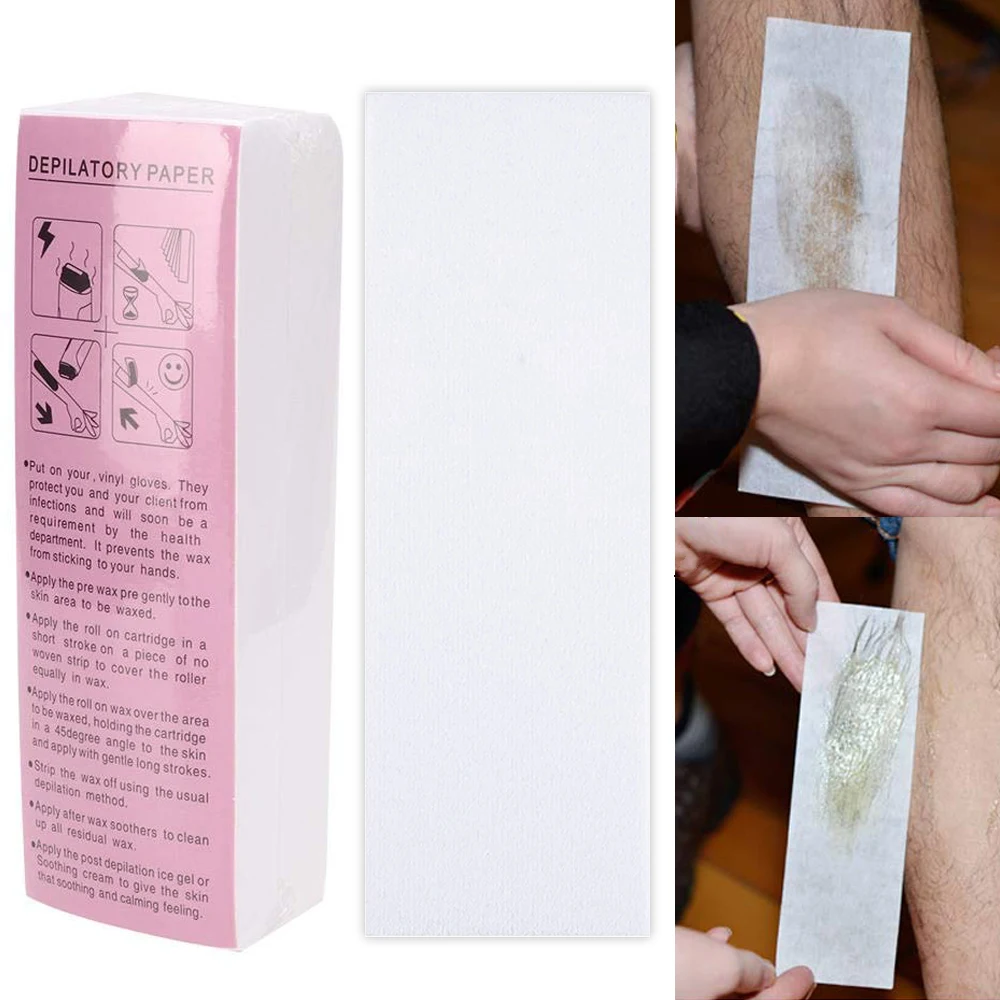50/80/100 Pz Depilazione Carta Cerata Panno Non Tessuto Corpo Gamba Braccio Fascia Di Cera Depilazione Epilatore Striscia Di Depilazione Ceretta Rotol