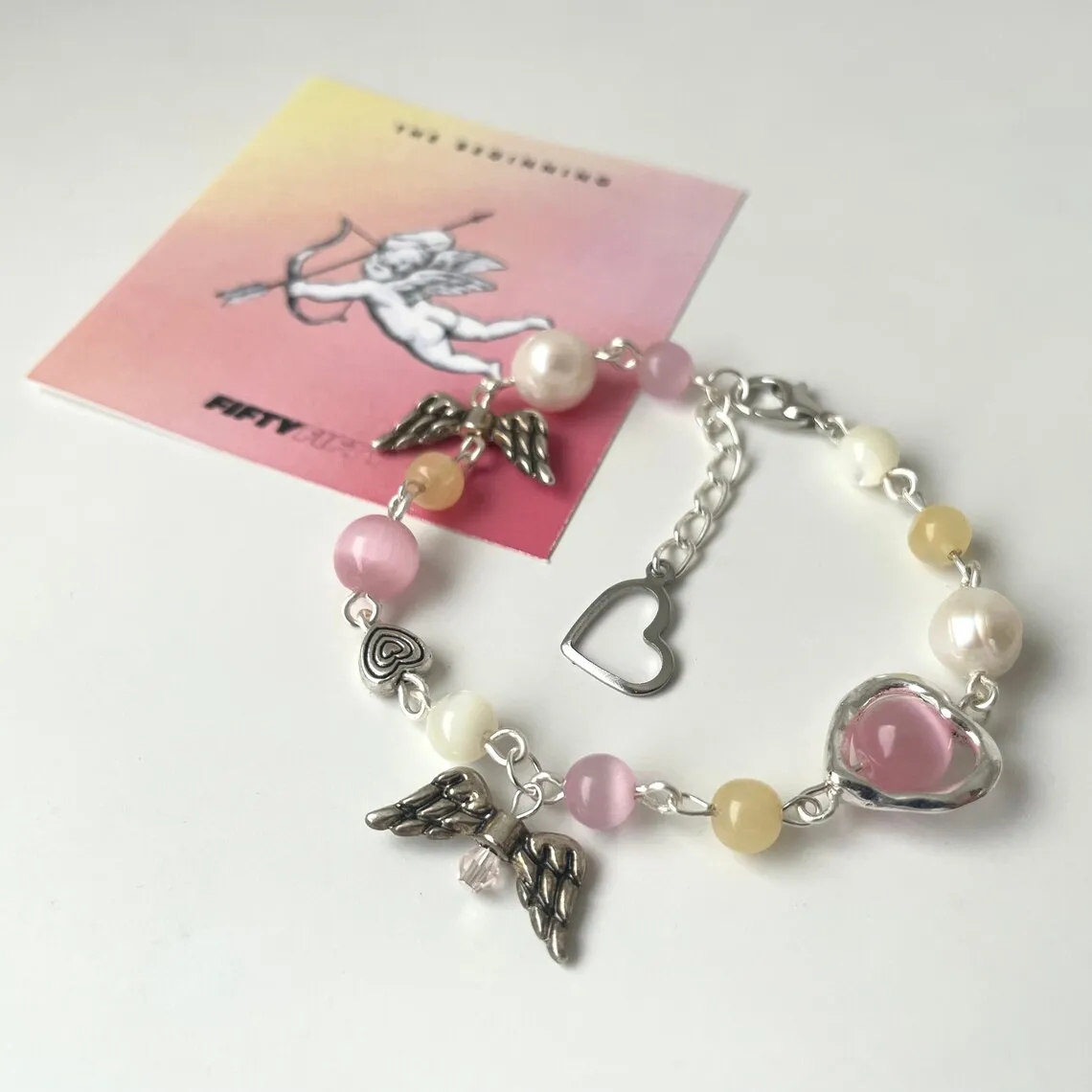 Fatto A Mano Fifty Fifty Cupido Ispirato Braccialetto Di Perline |