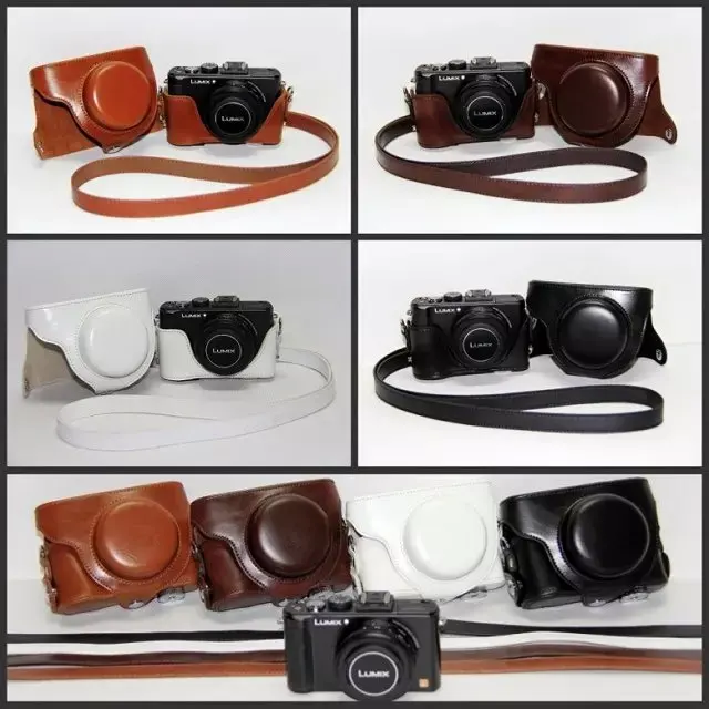 Sacchetti Di Protezione Completa Dell'Unità Di Elaborazione Della Copertura Del Cuoio Cassa Della Macchina Fotografica Per Panasonic Lx3 Lx5 Lx7 Camer