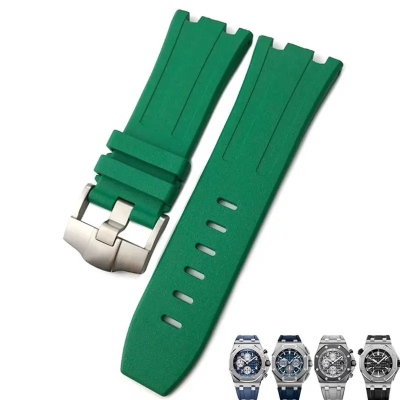 Pcavo Resina Naturale Gomma Fluorurata 28Mm Sostituzione Cinturino Per Audemars Royal Oak Piguet Offshore Per Ap Watch Strap