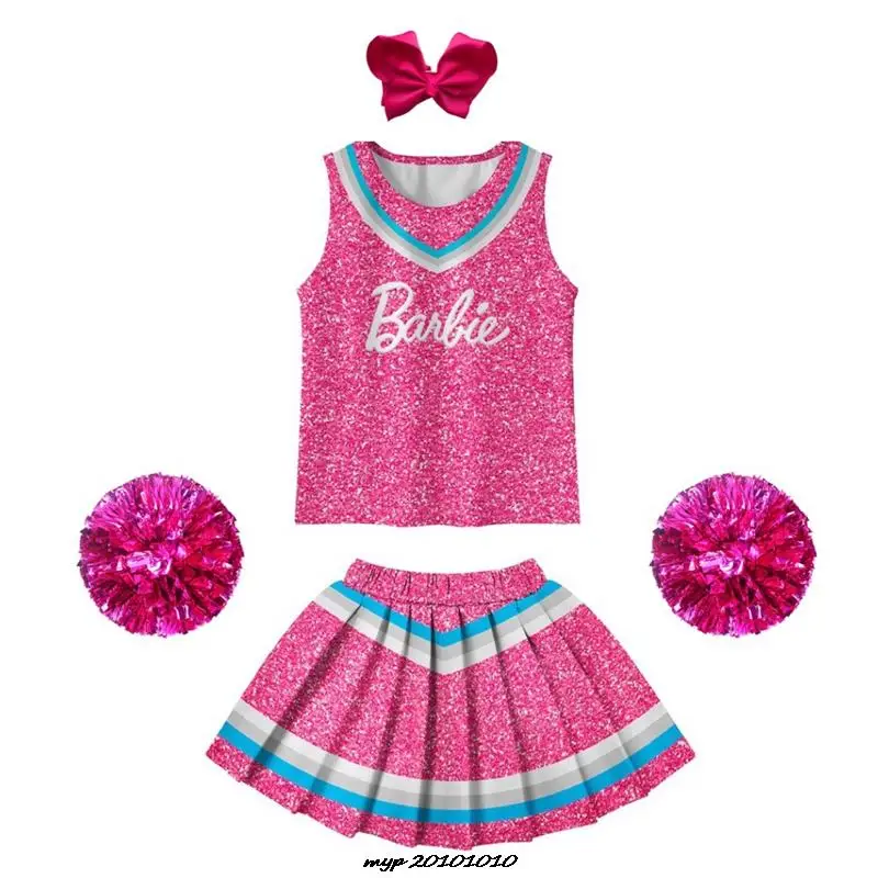 Costume Cosplay Per Bambini Ragazze Barbie The Movie Birthday Party Princess Pink Dress Halloween Carnival Costumes Sets Parenting