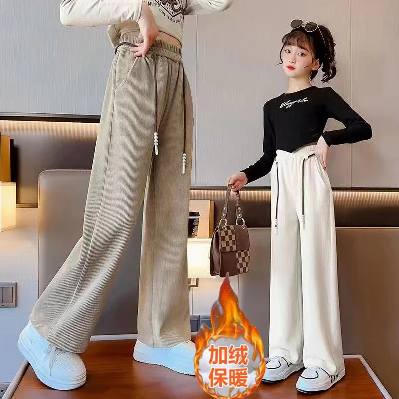 Pantaloni Di Velluto A Coste Autunno Inverno Ragazze Più Pantaloni Sportivi A Gamba Larga In Velluto Pantaloni Casual Larghi Di Moda Pantaloni Sportiv