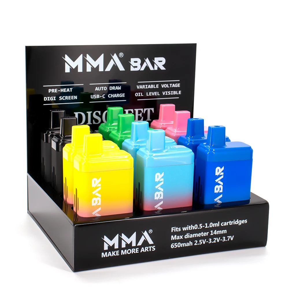 1 Big Package 12Pcs Cbd Thick Oil Box Mod Preriscaldare Vape Battrty 650Mah Usb-C Ricarica Sostituibile 0.5-1.0Ml Cartucce Carrelli Pod