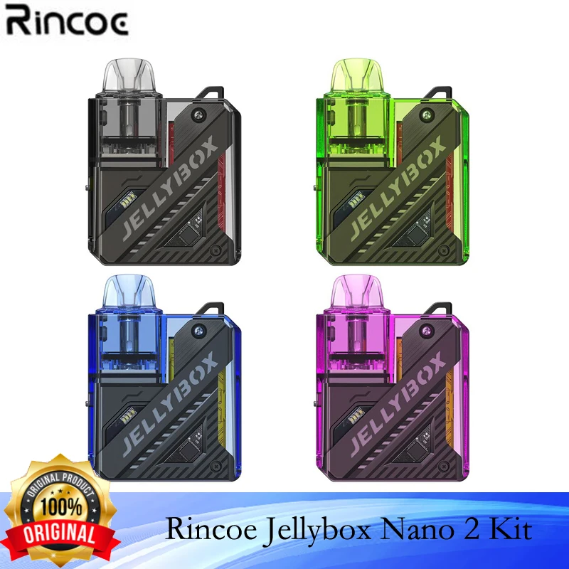 Originale Rincoe Jellybox Nano Ii Kit 900Mah Batteria 26W 2.8Ml Pod Cartuccia Fit Jellybox Nano Coil Pod Jellybox Nano 2 Vape Kit