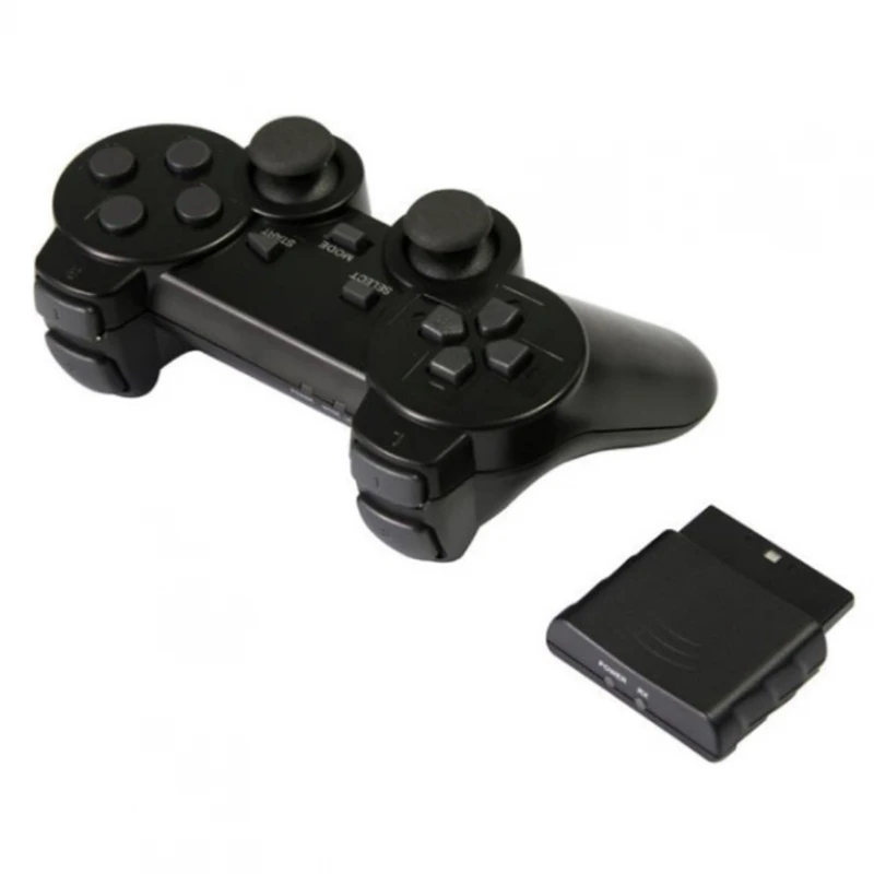 Controller Wireless Compatibile Per Sony Play Station 2 Dualshock 2 Ps2 Batteria Nero # Sony Play Station 2 Fat Scph-3000X (Scph-30000R, Scph-30001, S