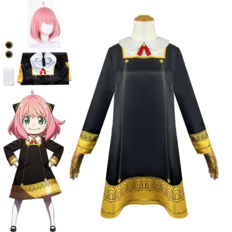 Anime Spy X Family Anya Forges Costumi Di Gioco Di Ruolo Per Bambini Anya Cospla Kawaii Black Dress Party Dress Anime Cosplay
