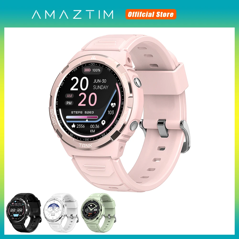 Originale Amaztim Tank S1 Smart Watches Donna Amoled Aod Smartwatch Uomo Bluetooth Call 5Atm Impermeabile Fitness Smart Watch Ultra