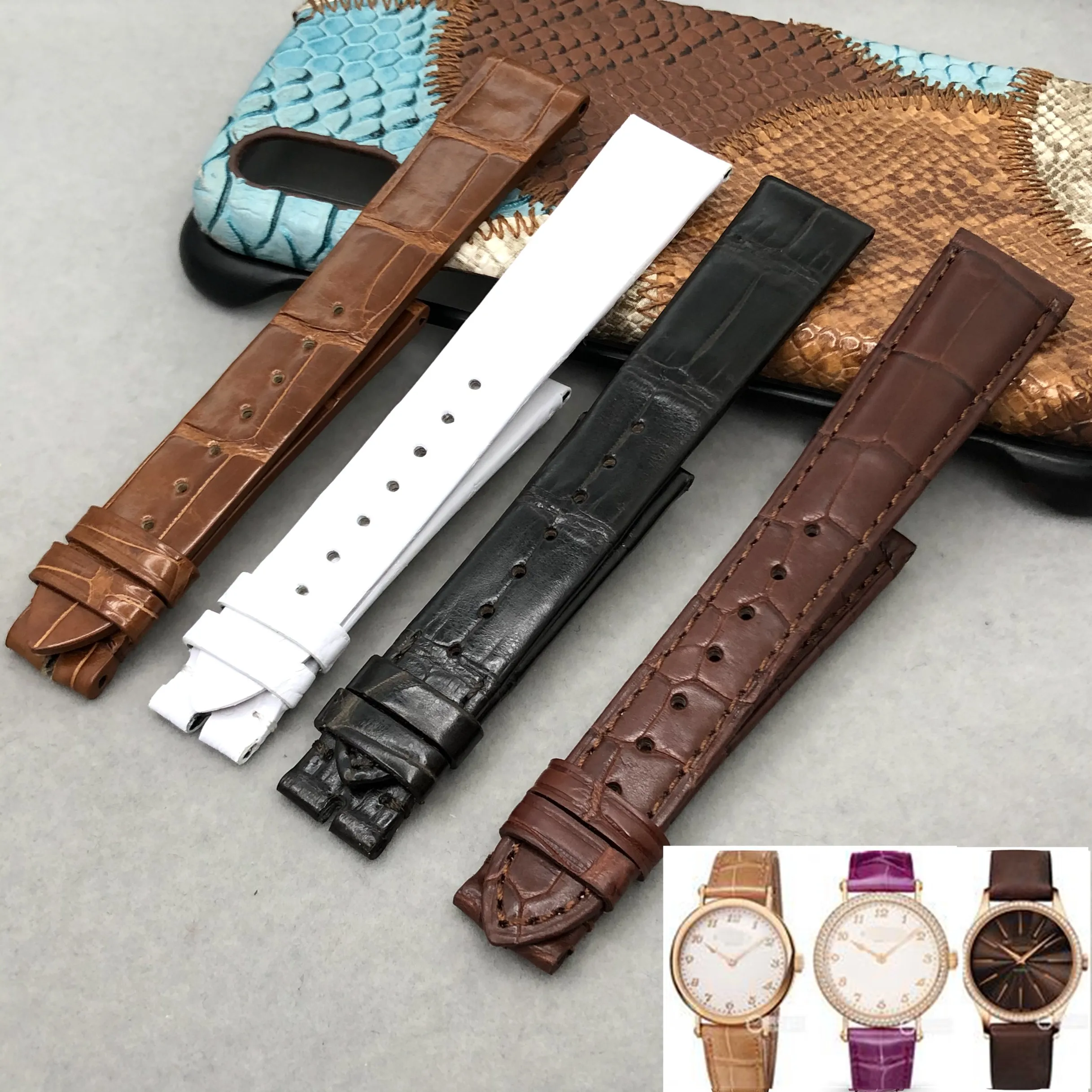 Compatibile Con Patek Philip Classic Watch Series 7200 Watch Cinturino In Pelle Di Coccodrillo 17Mm