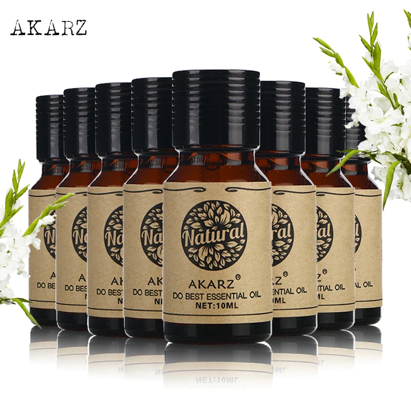 Akarz Value Pasti Patchouli Eucalyptus Lemon Grass Basilico Clary Salvia Mirra Nocciola Olio Essenziale Di Semi Di Canapa 10Ml * 8