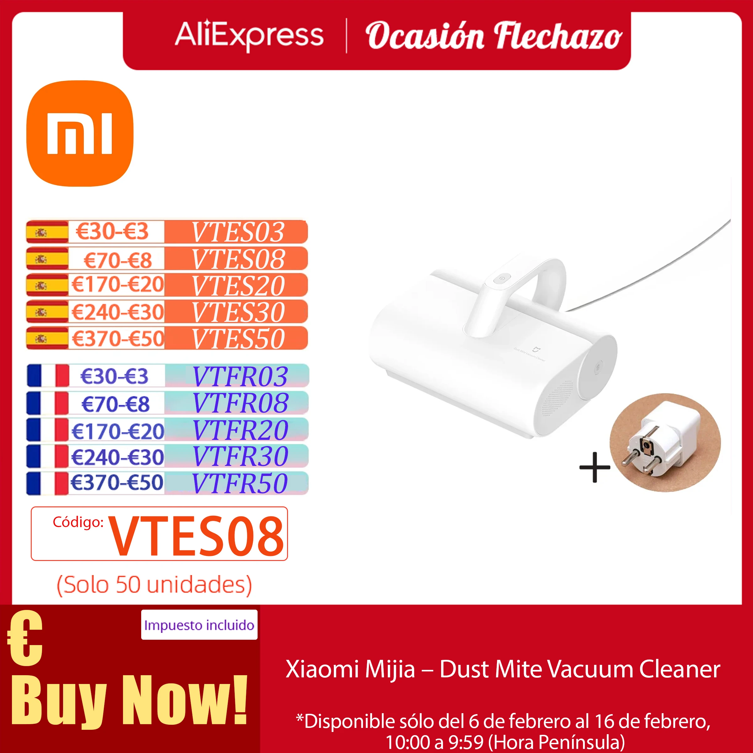 Xiaomi Mijia Macchina Per La Rimozione Degli Acari Aspirapolvere Uv Portatile Rimozione Degli Acari Della Polvere Mi Strumento Per La Pulizia 12000Pa 