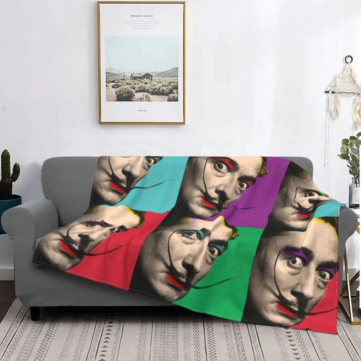 Salvador Dali Spagna Pittura Artista Coperta In Pile Morbido Flanella Vintage Pop Art Ritratto Coperte Per Letto Divano Auto Primavera