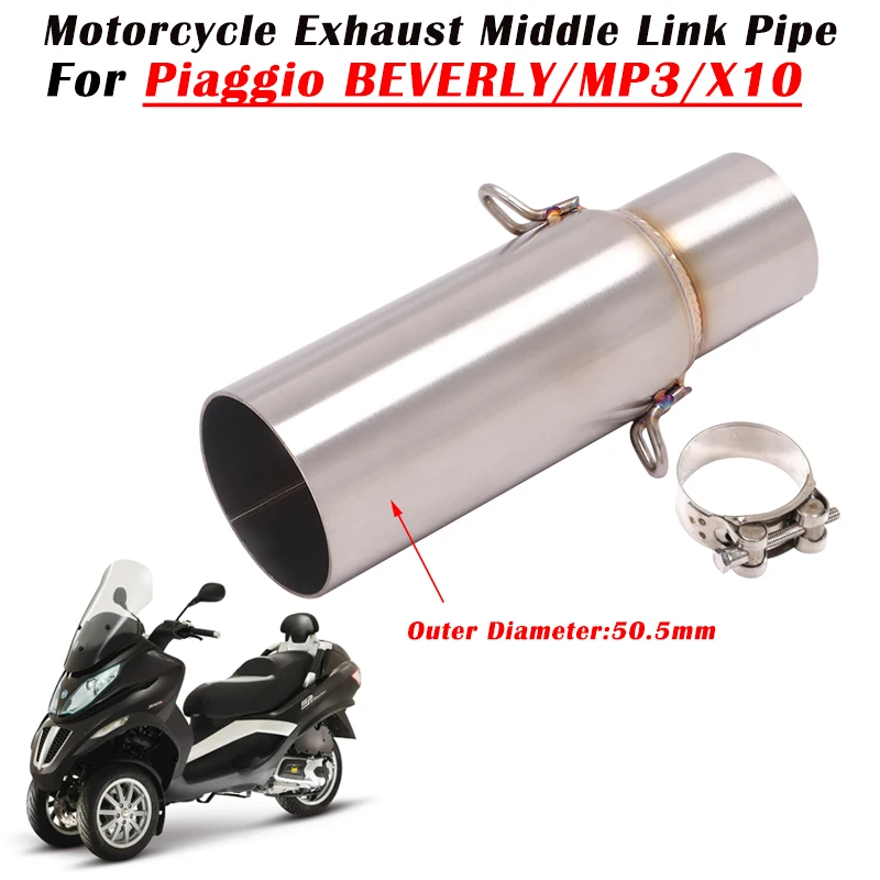 Slip On Per Piaggio Mp3 125 2008-2014 Beverly 300 2009-2016 X10 125 2012-2016 K-Xct300 S400 Tubo Di Collegamento Centrale Di Scarico Moto
