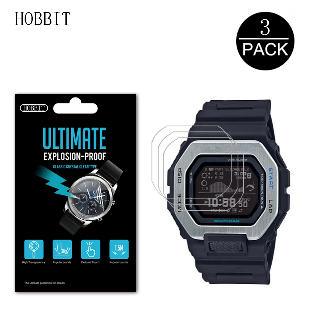 Pellicola Salvaschermo Trasparente 3 Pezzi Per Casio G-Shock Gbd-200 Gbx-100 Gm Dw-5600 Gmw-B5000 B5600 Gx-56 Dw-6900 Pellicola Protettiva Per Schermo