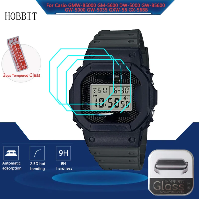 Pellicola Salvaschermo In Vetro Temperato 2 Pezzi Per Casio G Shock Gbd-200 Dw-5600 Gbx-100 Gmw-B5000 Gx-56 Gw-6900 Pellicola Antigraffio In Vetro