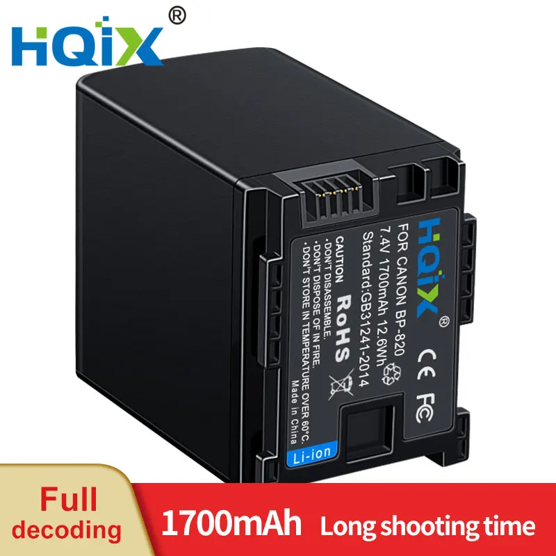 Hqix Per Canon Legria Hf G26 G30 G50 G60 Xa11 Xa15 Xa20 Xa30 Xa25 Xa35 Xa40 Xa55 Xf400 F405 Caricabatteria Per Fotocamera Bp-820