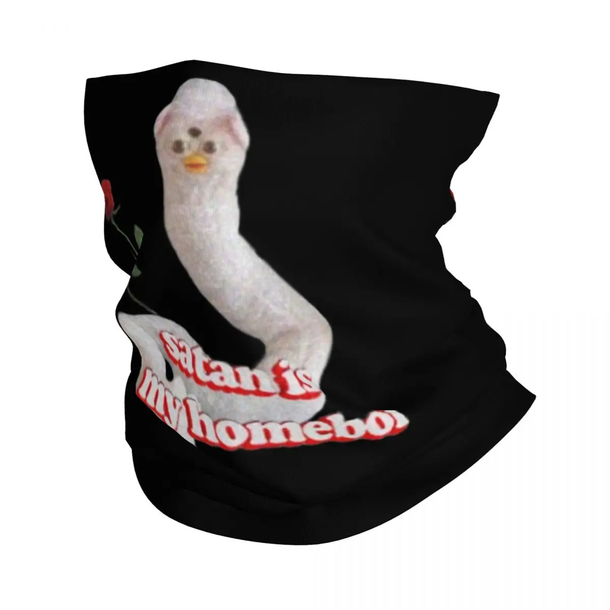 Long Furbys Satan Is My Homeboi Winter Headband Neck Warmer Uomo Donna Ski Cycling Tube Sciarpa Face Bandana Ghetta