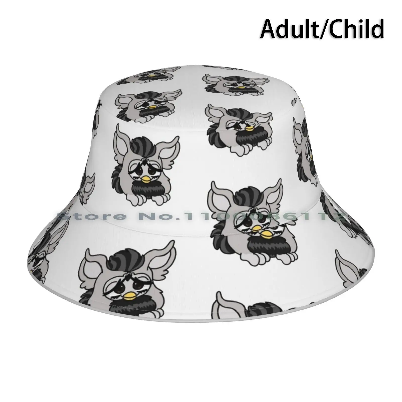 Procione Furby Cappello Della Benna Del Sole Berretto Di Procione Furby Vintage Furby Furby 1998 90S Vintage Giocattoli Pieghevole Outdoor Pescatore C