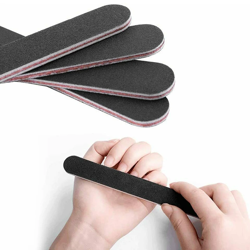 10 Pezzi Nailfile Professional Nail Buffer 100/180 Carta Vetrata Bianca Lucidatura Lime Abrasive Lime Angolo Lime Testa Tonda Dritta