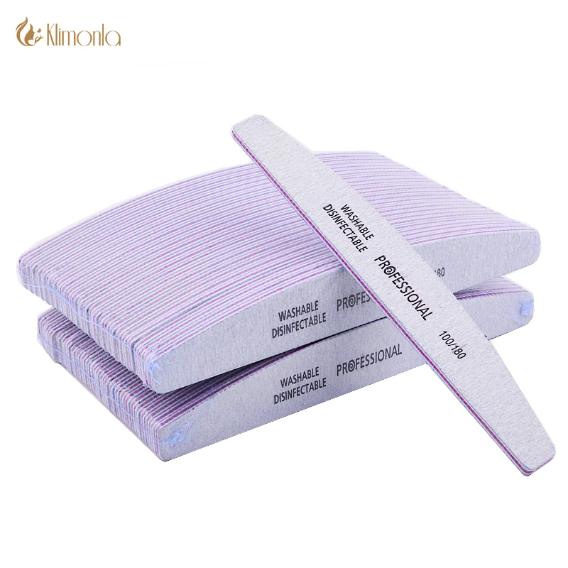 50 Pz All'Ingrosso Grigio Nail Art File 100/180 Buffer Nail Art Levigatura File Salone Manicure Gel Uv Punta Pedicure Strumento Lime A Ongle