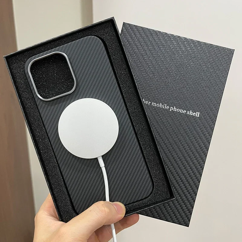 Magnete Real 600D Aramid Carbon Fiber I Cover Per Telefono Per Iphone 15 Pro Max Plus 15Pro Iphone15 I15 256/512 Macsafe Magsafe