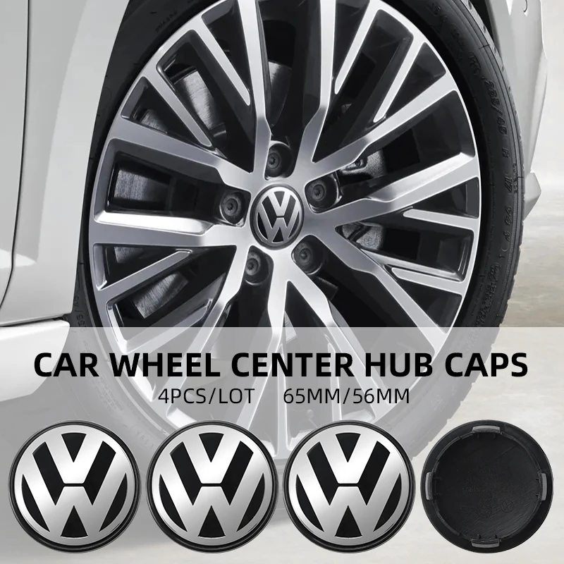 56Mm 65Mm Car Sticker Styling Wheel Center Cap Coprimozzo Accessori Per Badge Per Vw Volkswagen Polo Passat Tiguan Golf Jetta