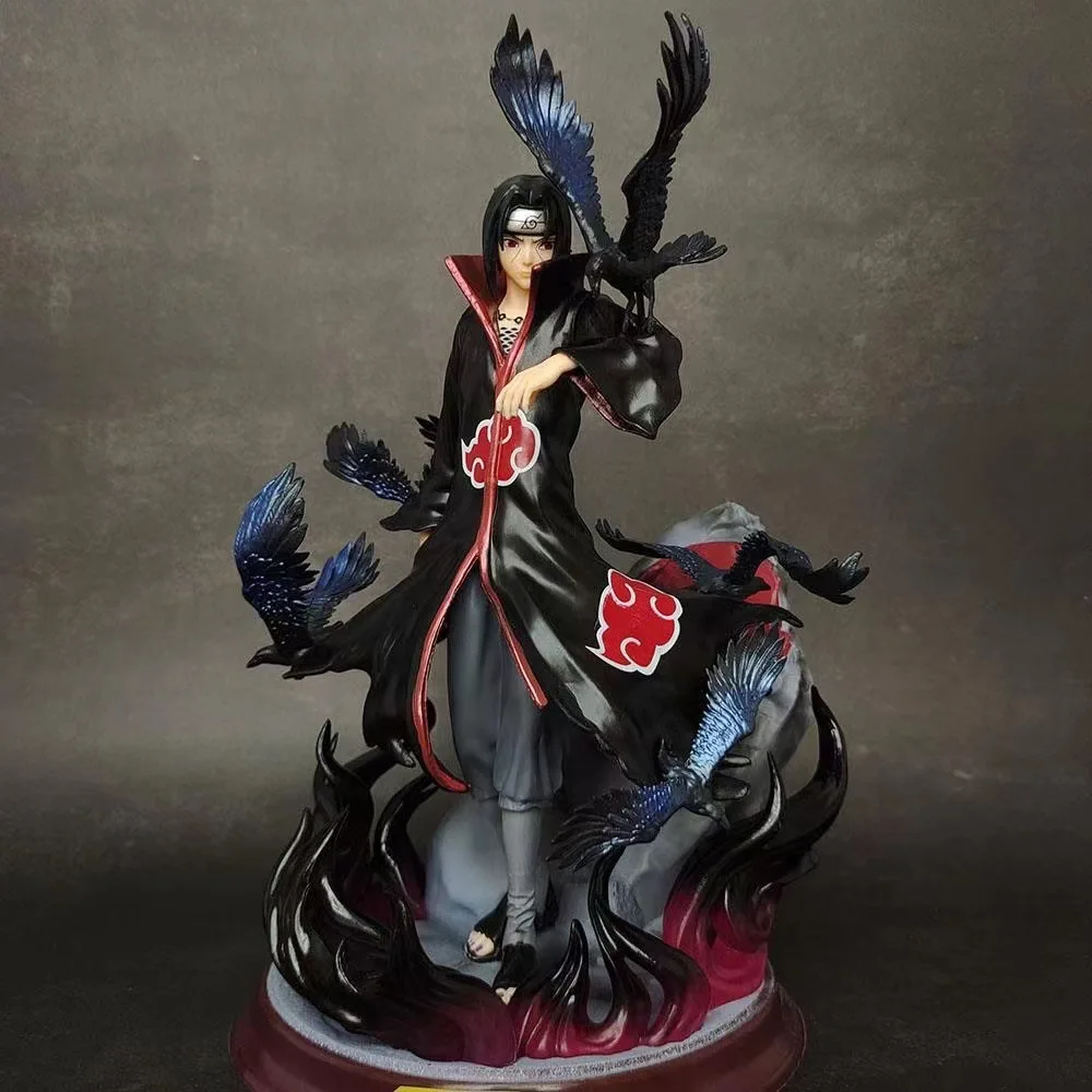 29Cm Naruto Anime Action Figure Uchiha Itachi Statua In Pvc Shippuden Uchiha Itachi E Crow Collection Model Toy