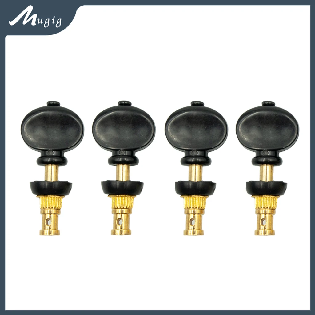 Mugig 4Pcs Ukulele Tuning Pioli Ukulele Machine Heads Pin Steel Central Peg Top In Plastica Nera E 1 Confezione Di Corde Per Ukulele Di Qualsiasi Dime