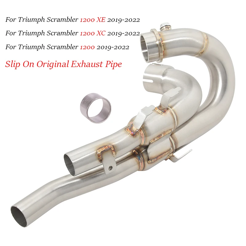 Per Triumph Scrambler 1200 Xe Xc 2019 2020 2021 2022 Tubo Di Collegamento Dell'Intestazione Di Scarico Del Motociclo Tubo Anteriore Slip On Silenziato