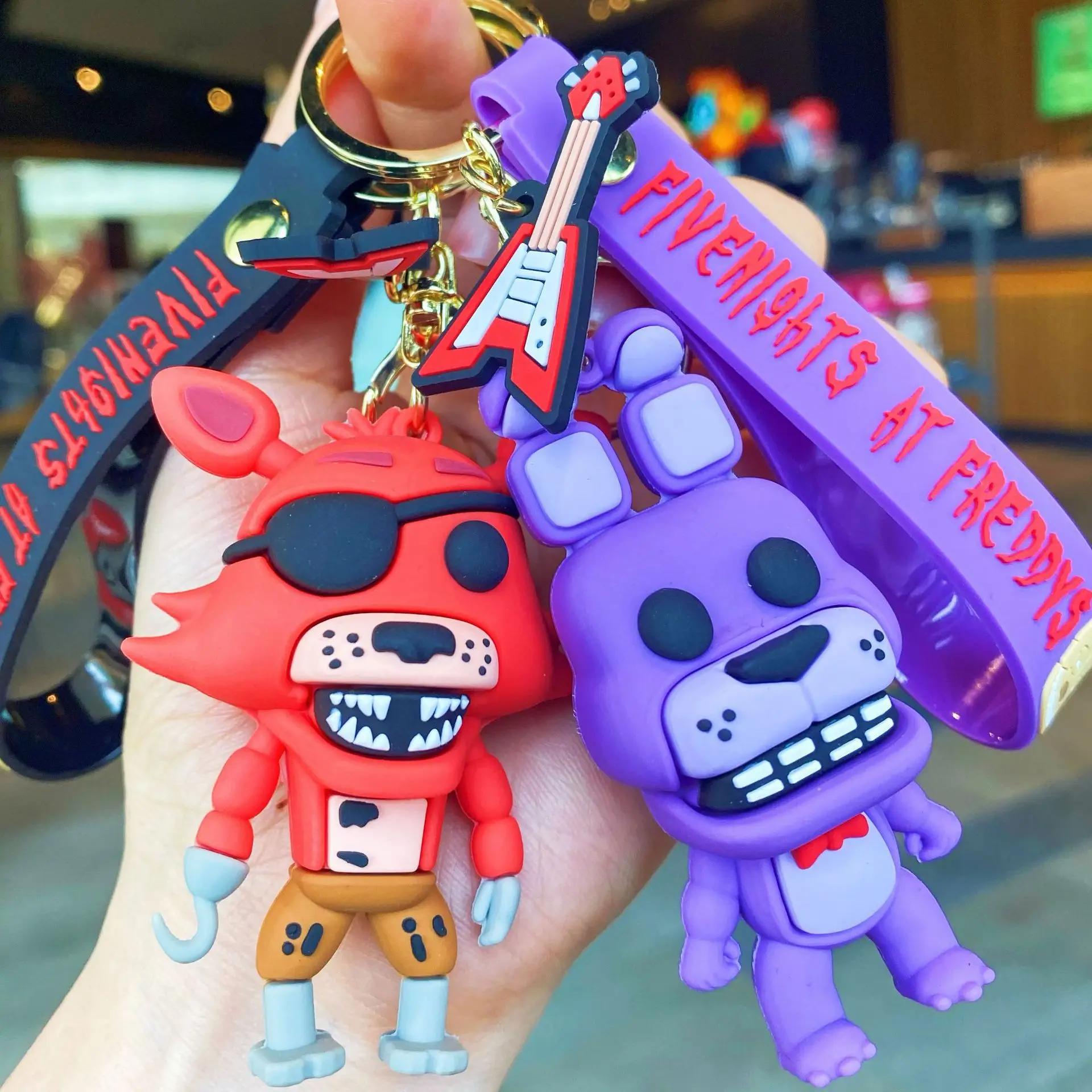 Fnaf Portachiavi Sundrop Moondrop Figure Freddy Bonnie Chica Action Figure Collezione Di Portachiavi Funtime Foxy Pendenti Modello Giocattoli