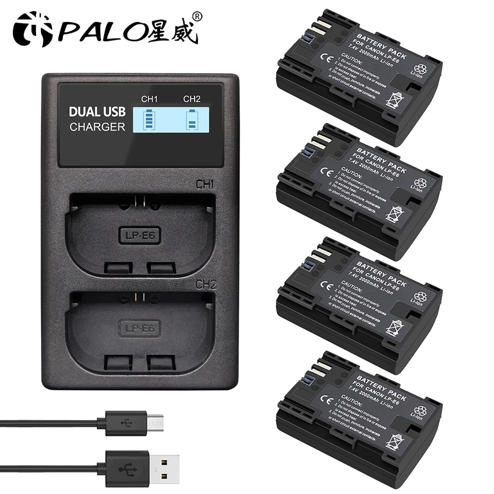 100% Originale Weihe Lp E6 Lpe6 Lp-E6 E6N Canon Batteria Della Fotocamera Per Canon Eos 5D Mark Iv 5Ds 6D 7D 60Da 60D 70D 80D Xc10 5D Iii