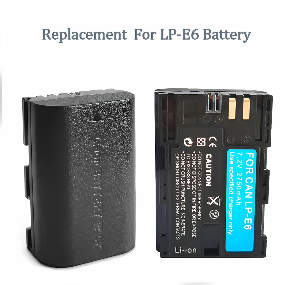 Batteria 2750Mah Lp-E6 Lpe6 E6 Per Canon Eos 7D,80D,70D,60D,60Da,5Ds, Cx10,6D Mark Ii,7D Mark Ii,5D Mark Ii,5D Mark Iv Camera
