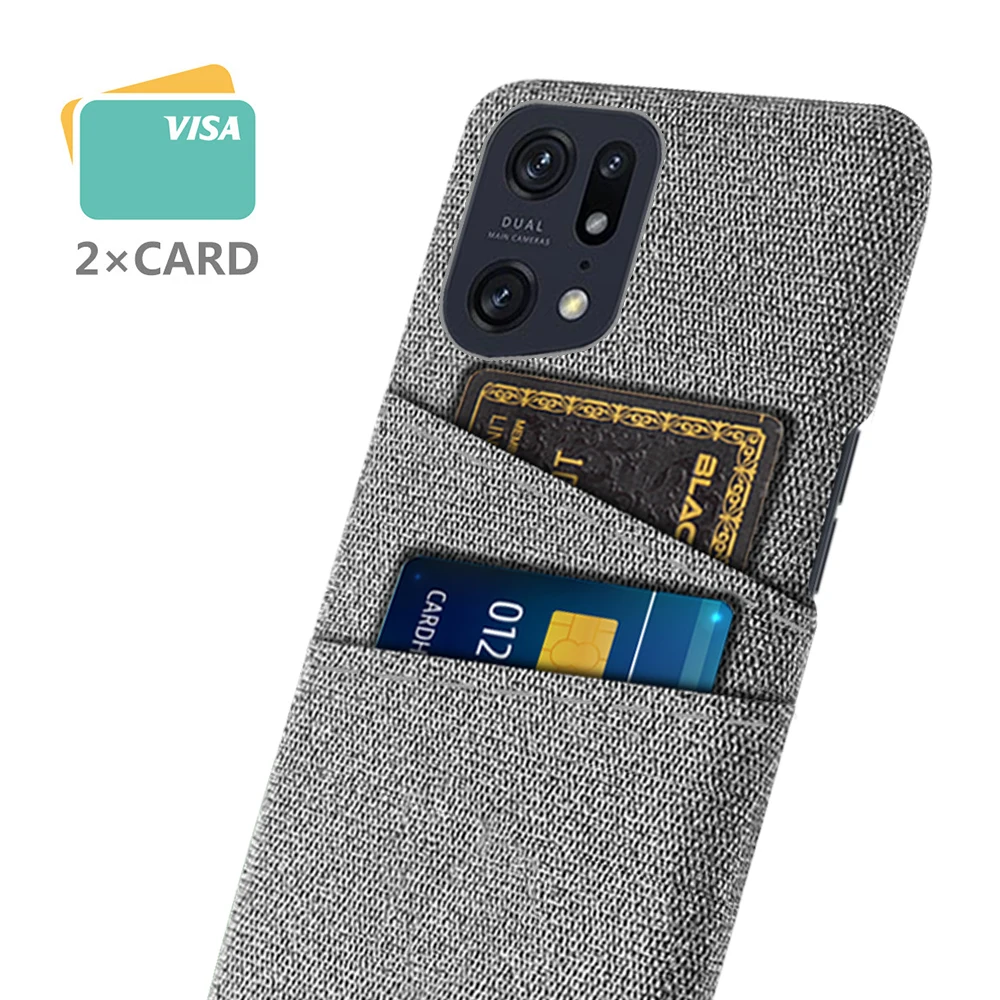 Per Oppo Find X5 Pro Case Oppo Find X3 X5 Pro Cover Case Dual Card Tessuto Panno Luxury Business Coque Per Oppo Find X5 Pro Capa
