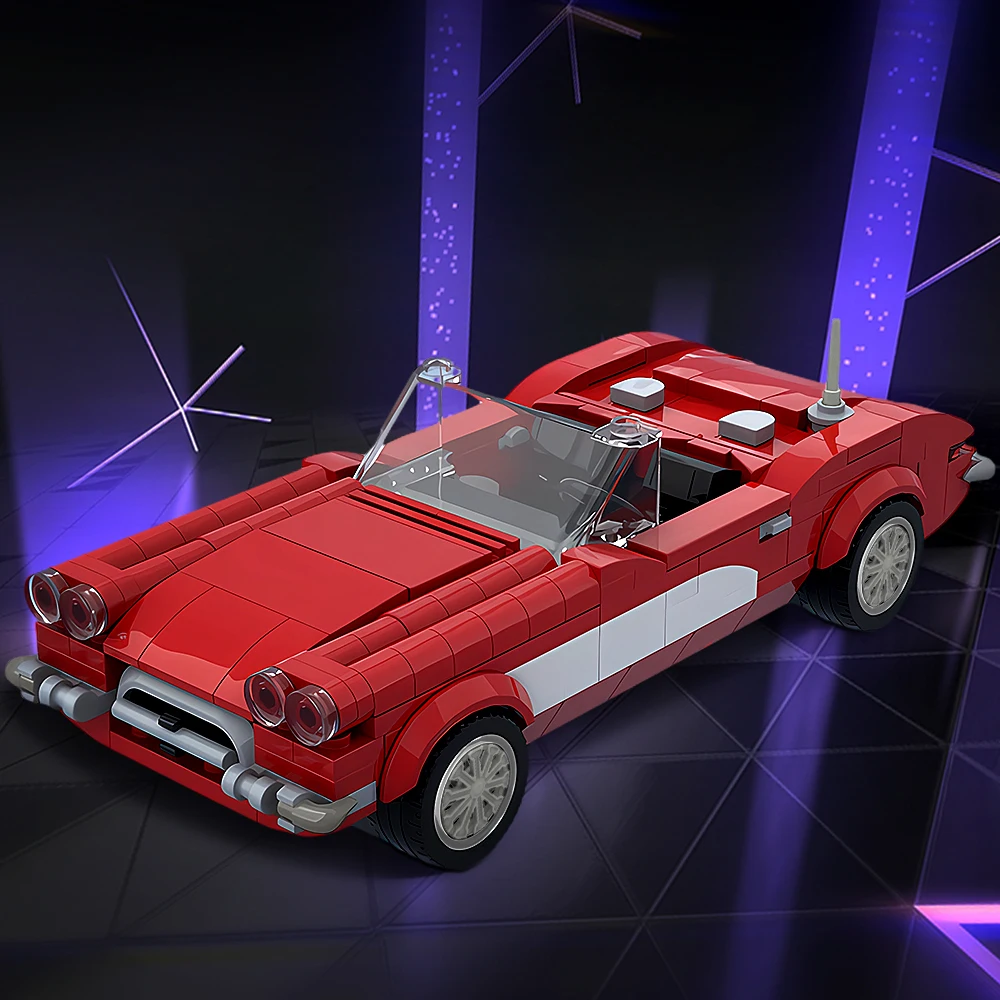 Moc Super Racing Vehicle Corvette C1 Building Blocks Model Car Bricks Speed Champions Corvette C1 Assemblaggio Fai Da Te Giocattoli Per Bambini Regali
