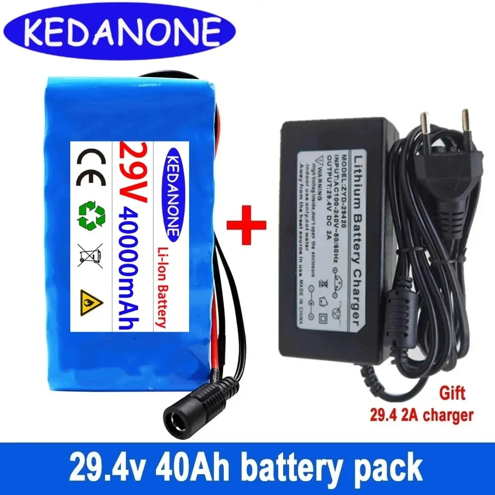 Bateria De Litio 7 S3P, 18650, 40000Mah, Para Bicicleta Electrica, Ciclomotore, Paquete De Iones De Litio + Cargado