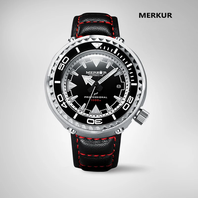 Merkur Oceanmaster 1000M 47Mm Monoblocco Tonno Design Originale Zaffiro Lunetta In Ceramica Nh35 Orologio Da Uomo Automatico Vinatg Homage Dive