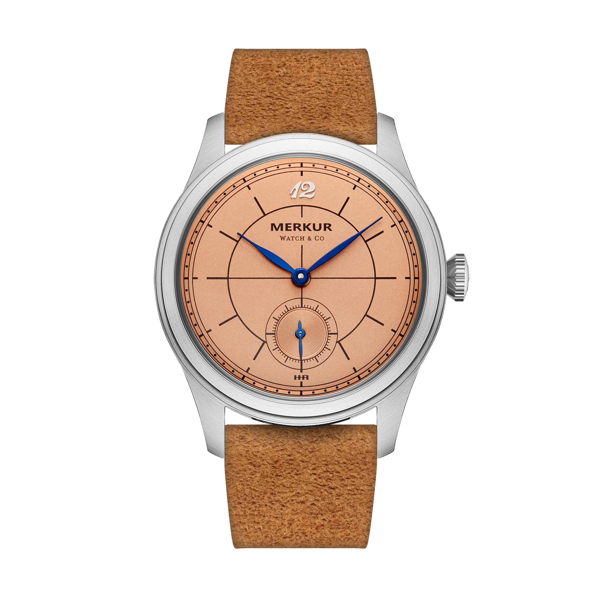 Il Nuovo Merkur Cross Line Sector Dial Salmon Retro Casual Watch For Men Business Levee Series Manuale Chorded Watch Relogio