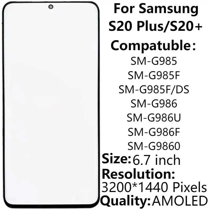 Per Samsung S20 Plus Sm-G985F Display Lcd Con Cornice 6.7 "Amoled S20 + Sm-G986F Lcd Touch Screen Digitizer Riparazione Di Ricambio