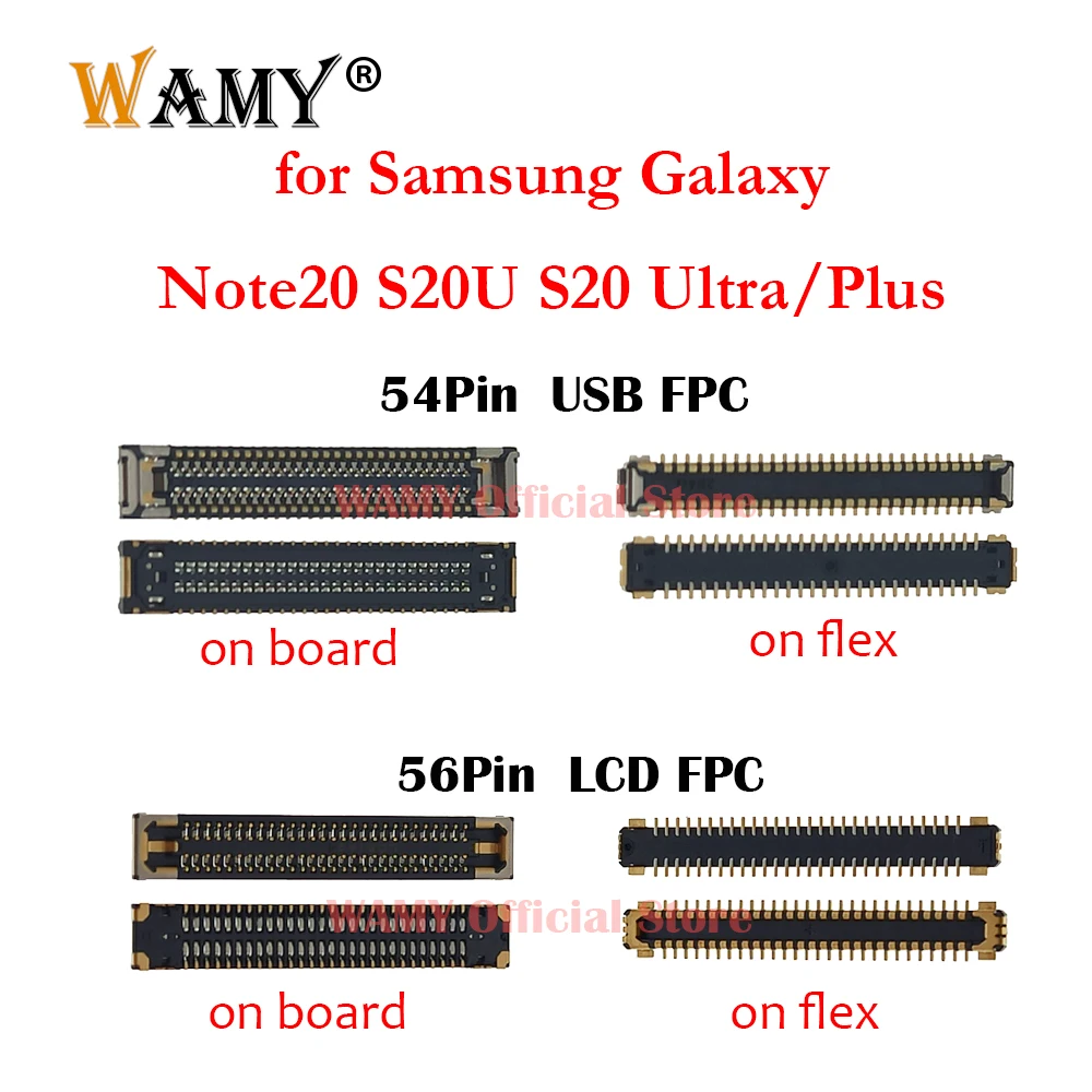 10Pcs Display Lcd A 56Pin/Connettore Fpc Di Ricarica Usb A 54Pin Per Samsung Galaxy Note 20 Ultra/ S20/ S20 Ultra/ S20 Plus/ Note 20