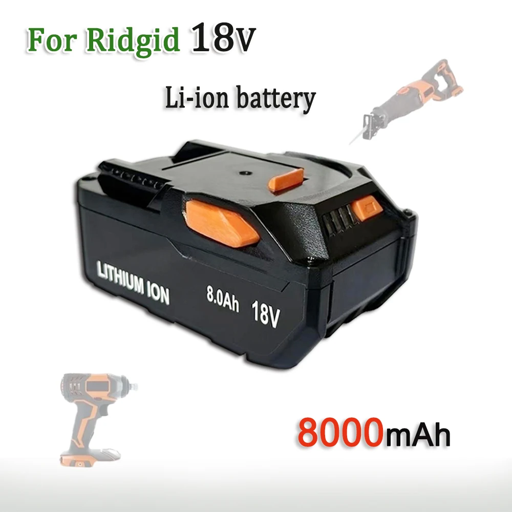 Batteria Agli Ioni Di Litio 18V 8.0Ah Adatta Per Utensili Elettrici Cordless Serie Aeg Ridgid R840087 R840085 L1815R L1850R L1830R R840083