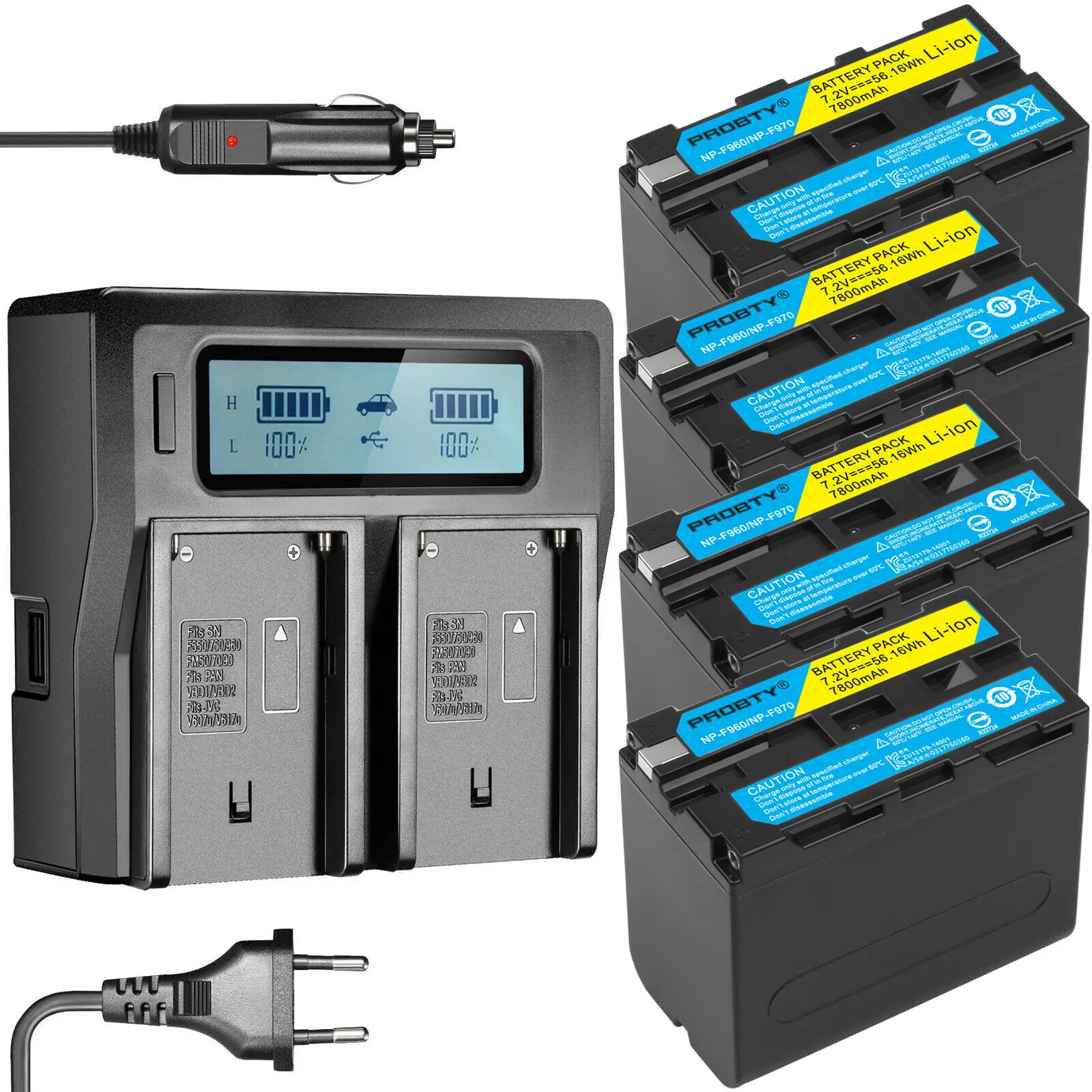 7800Mah Np-F960 Np-F970 Np F960 F970 Batteria Ricaricabile + Lcd Doppio Caricatore Veloce Per Sony Hvr-Hd1000 Hvr-Hd1000E Hvr-V1J