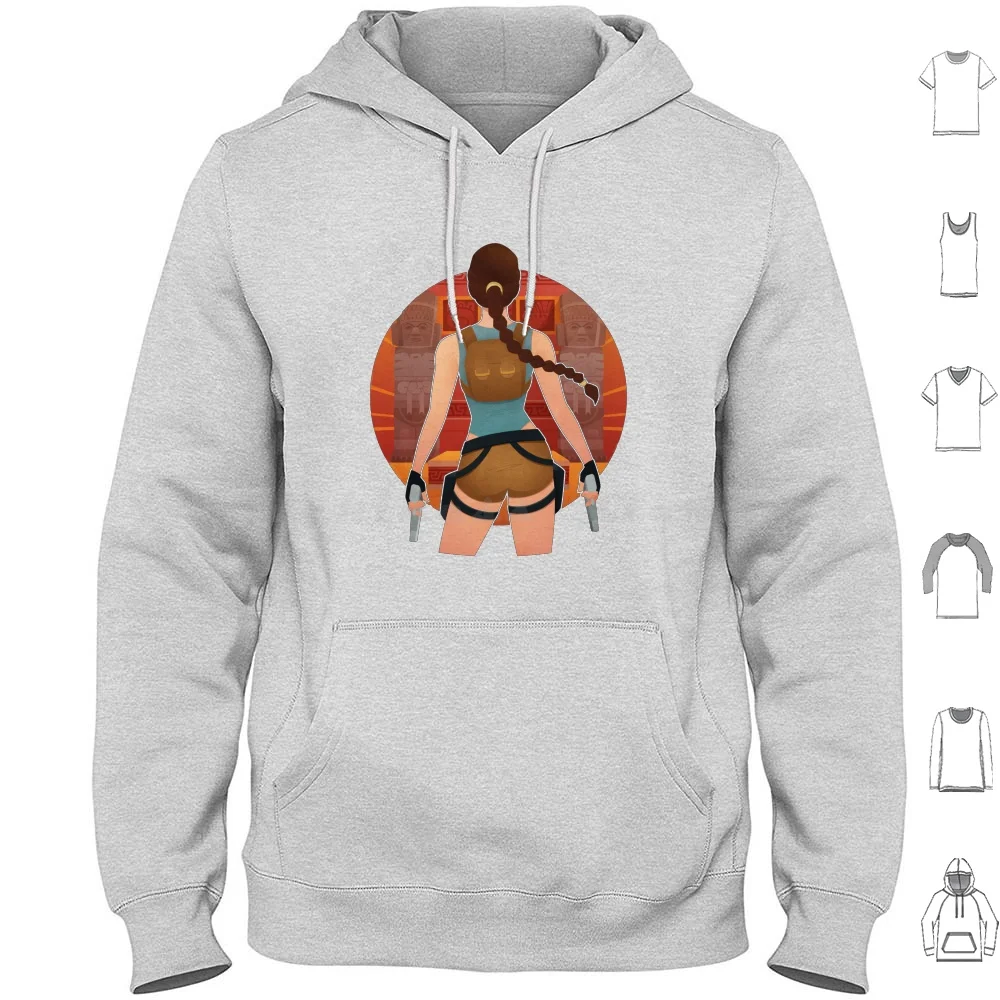 The Tomb Of Qualopec Felpe Con Cappuccio Manica Lunga 480Ft Tomb Raider Tomb Raider 2 Tomb Raider 3 Classic Tomb Raider