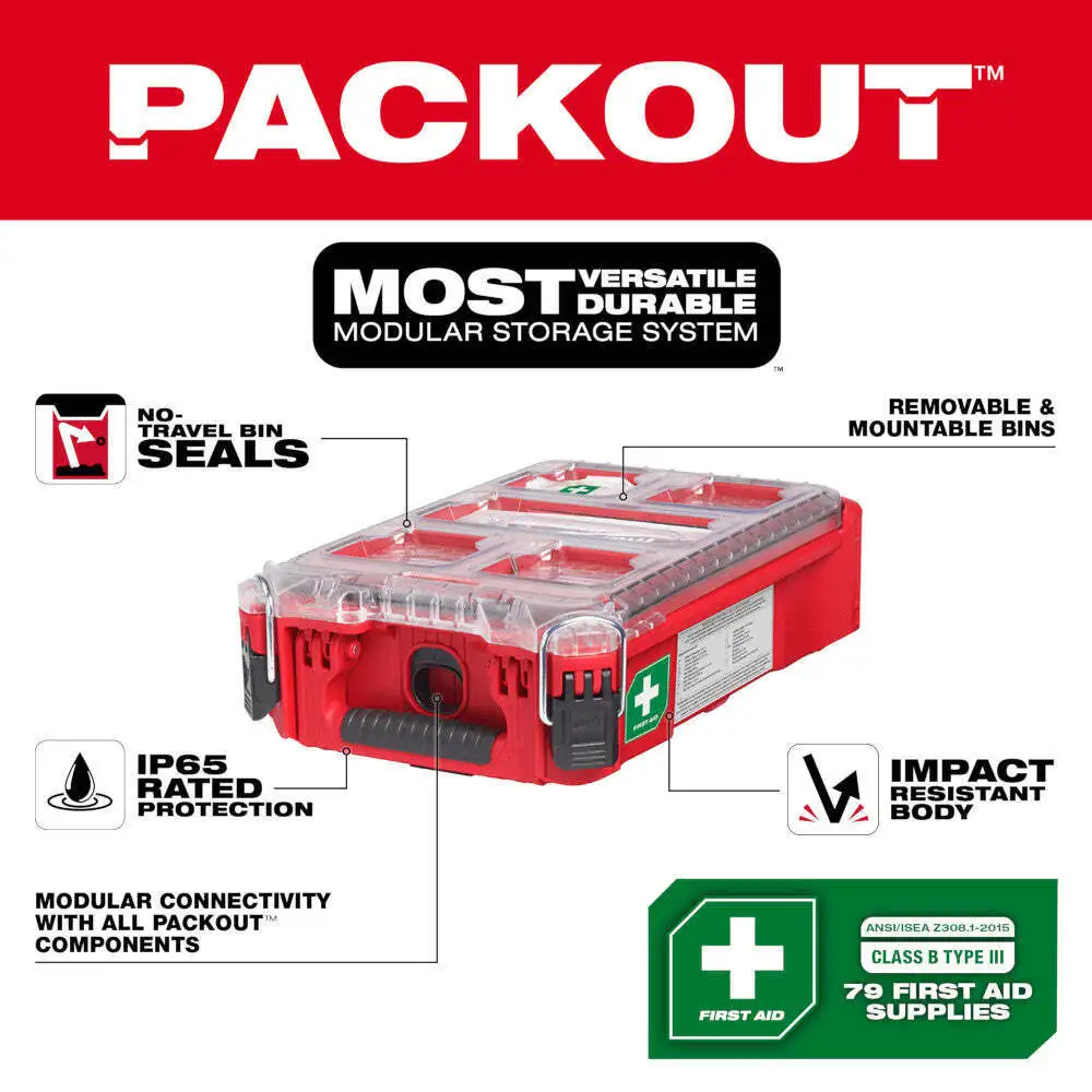 Milwaukee 48-73-8435C 79Pc Classe A Tipo Iii Packout Kit Di Pronto Soccorso