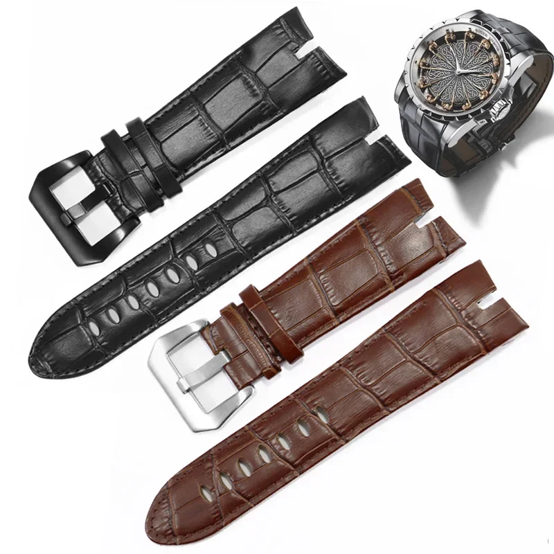 Cinturino In Vera Pelle 26Mm Per Roger Dubuis Per Cinturino Cinturino Serie Excalibur 42Mm Quadrante Accessori Uomo